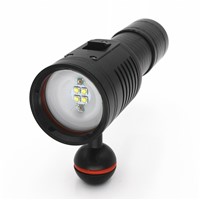 12000LM 4*XM-L2 White +2*Red LED Scuba Diving Photography Waterproof Flashlight Torch Dive Underwater 100M+26650 Battery+Charger