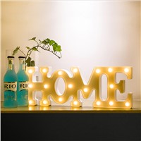 Novelty Letter LED Light 3D Alphabet LOVE HOME Night Lights Creative Romantic Wedding Decorative Party Lighting Lamps Lantern