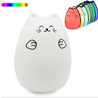 Silicone Animal LED Night Light Children RGB Touch Sensor Night Lamp USB Rechargeable Bedroom Light for Children Baby