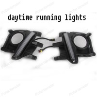 1 pair Auto Car Daytime Running Lights LED DRL Fog Lamp White For Toyota Highlander 2015