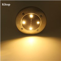 Kitop 2pcs Solar Powered 4 LED SMD Lighting Buried Ground Underground Lights for outdoor garden Yard Lawn Landscape  Decoration