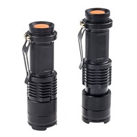 Black Aluminum alloy Mini LED Torchlight 14500/AA flashlight CREE Bulb XML Q5 LED Tactical torch hiking pocket lamp 3001