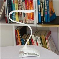 Clip-On USB 3 Modes Dimmable 600LX 5500K-6000K Rechargeable Touch Sensor 14 LEDs Reading Light Desk Lamp