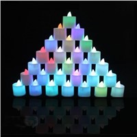 New 24 Pcs Color Romance LED Flameless Electronic Candle Light Atmosphere Lamp Express Love Home Party Birthday Xmas Decor Gift