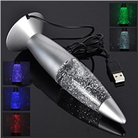 New Brand 1pc 3D Rocket Multi Color Changing Lava Lamp RGB LED Glitter Party Mood Night Light Christmas Gift Bedside Night lamp