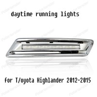 1 set LED Daytime Running Lights DRL Front Fog Lamp cover for T/oyota Highlander 2012-2015 car accessory