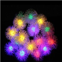 30leds Solar Christmas Holiday Snow Flakes LED String Lights DIY Winter Snowball Outdoor Waterproof Party Decor. Lightings