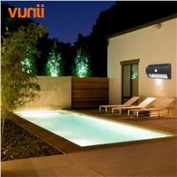Yunji Waterproof IP65 5LED Dimmable Solar Light with PIR Motion Sensor Light Wall Lamp for Path Swimming pool Garden Outdoor