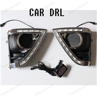 1 pair Waterproof Turn Signal style 12v LED CAR DRL daytime running lights  fog lamp for Toyota Vios 2014-2015