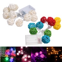 1.5M 10 LED Warm White/White/Pink/Colorful Rattan Ball LED String Lighting Holiday Wedding Party Curtain Decoration Lights Drop