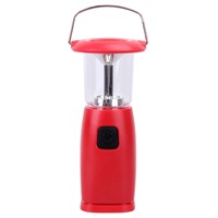 Protable Hand Crank Dynamo 6 LED Lantern Camping Flashlight Lamp LED Waterproof Solar Power Lantern Light Blue Red