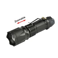 T6 8000 LM Tactical LED Flashlight 3 Modes Zoom Torch Lamp Lantern Zoomable Light 14500/AA Battery For Hunting Camping A609
