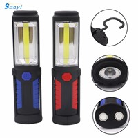 COB LED Work Light Inspection Lamp Flashlight Torch Built in Magnetic Hook Hand Tool Garage Outdoors Camping Sport Home