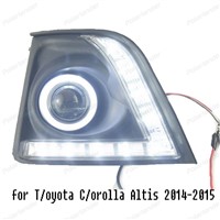 2 pcs car accessories LED DRL For T/oyota C/orolla Altis 2014 2015 Fog Lamp Signal Daytime Running Light Car-styling