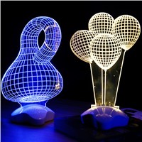 Baymax balloon Rose Ring 3D Illusion Bulbing Lamp LED Night Light Table Desk Lamp battery powered Decorative Lamp Xmas Toy Gift