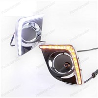 2 pcs/set auto part DRL High brightness car styling guide led fog lamps daytime running light For T/oyota L/evin 2014-2015