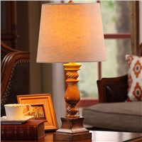 American Country Retro Simple Hand Crafted Resin Fabric Led E27 Table Lamp For Living Room Bedroom Bedside Study 80-265v 1219