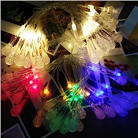 holiday party water drop led Lights, 3M 20 LED battery powered Fairy String Lights for home/garden decoration,