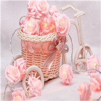 Battery operated Novelty Rose Flower Fairy String Lights 40 LEDs 6M Fashion Holiday Lighting,Wedding Party Christmas Decoration