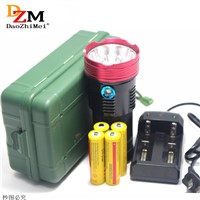 10T6 flashlight 18650 20000Lm 10x T6 waterproof recharger Torch light with 4x 18650 5000mAh battery Camping/charger/box