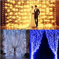 300 LED Window Curtain Lights String Fairy Lamp Wedding Party Decor Striking