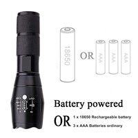 Z17 XM-L T6/L2 3800LM Aluminum Waterproof Zoomable CREE LED Flashlight Torch tactical  light 5 Mode adjustable self defense lamp