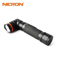 NICRON Magnet 90 Degrees 5W Ultra Bright LED Flashlight High Brightness Waterproof 3 Modes 300 Lumens Zoomable LED Torch B70