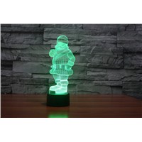 Christmas Claus 3D  Lamp  LED Night Light 7Color Change  Lams LED Touch Switch Home Decoration  Creative lamp Christmas Gift