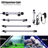 EU US PLUG Aquarium LED Light Fish Tank White Blue Waterproof IP68 5050 SMD LED Bar Light Lamp Submersible 18CM 28CM 38CM 48CM