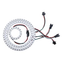 WS2812B Module Strip 16 35 45 Bits LEDs 5050 Rgb Individual Addressable Ring Round Led Pixel Lamp Light Board DC5V White/Black
