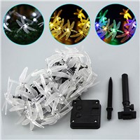 4m 20 LED Solar String Lights Dragonfly Lamps For Wedding Christmas Party Garden Outdoor Garland Fairy Lights E2shopping ALI88