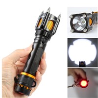 LED Self Defense Tactical flashlight Rechargeable XM-L T6 2000LM Lamps powerful Lanterns Emergency Defensive led torch linternas