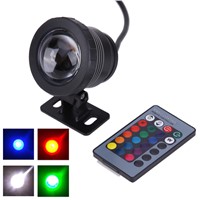 10W AC 12V RGB LED Underwater Lamp IP65 Waterproof Swimming Pool Pond Fish Tank Aquarium LED Light Lamp With Remote Controller