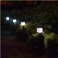 2pcs IP54 Outdoor Solar lights lamp Power LED Path Way Wall Landscape Mount Garden Yard Fence Lamp Waterproof Light