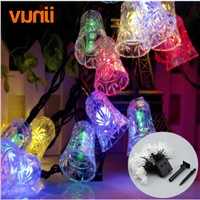 Yunji 6.5m 30 LED Solar Christmas Lights IP65 Xmas Bells Solar Fairy String Lights for Outdoor Garden Patio Party Decoration