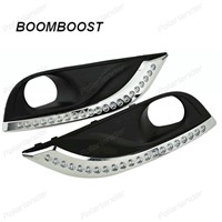 BOOMBOOST 2pcs Car DRL LED Daytime Running Lights for Peugeot 308 2011-2015 Daylight with Turn Signal Light 12V
