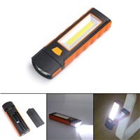 Portable Mini LED Magnet COB Inspection work Light led flashlight Lamp Hook Light Lamp Lanterna Torch USE 4x AAA Battery