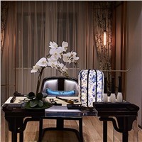 Classical Creative Chinese Blue And White Porcelain Fabric Led E27 Dimmer Switch Table Lamp For Living Room Bedroom Bar H 31cm