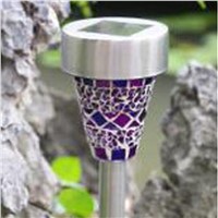 3 Colors Solar LED Path Colorized Light Outdoor Garden Lawn Stainless Steel Spot Lamp Mosaic Lamp
