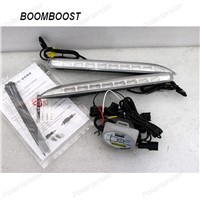 BOOMBOOST 1 set  LED Daytime Running Lights DRL Case for R/enault K/oleos 8LEDS 2011 -2013, Front Bumper Fog Lamp,