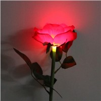 Outdoor Solar Powered LED Light Rose Flower Lamp for Yard Garden Path Way Landscape Decorative Night Lamp