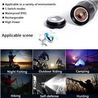 Litwod Z20A100 LED Flashlight Torch XM-L L2 / T6 Waterproof Zoom Adjustable search Self Defense for 18650 Battery or AAA