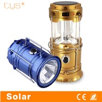 Luminaire LED Exterieur 6LEDs Solar Power Collapsible Flashlights Portable Lamp LED Rechargeable Hand Lamp Camping Lantern Light