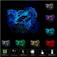 Unique 3D Cool Motorcycle LED Night Lights with Multi-Colors LED Table Lamp as Friends Holiday Gifts With Remote Control