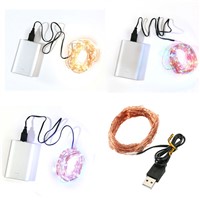 USB 100 LEDs Copper Wire Lights 10M String Lamps for Christmas Festival Wedding Party Home Decoration   ALI88