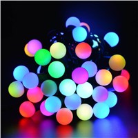 ITimo 7M Light String Solar Powered Flasher Ball String Home Garden Lawn Party Decorative Lighting 50 LED Christmas Light
