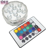 4 set Led Submersible Light Battery Operated 5050 RGB chips Waterproof IP68 Vase Base Light Bright Lamp Blub Home Party Supplies