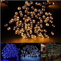100LED Christmas Lights solar led fairy string light fairy light Xmas 12M Waterproof Outdoor Garden party wedding Decor