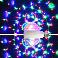 E27 6W Crystal RGB Double Headed LED Rotating Colorful Lamp KTV Disco Bar DJ Light LED Stage Lighting Effect 116*124mm