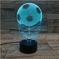 World Cup Soccer Small Desk Lamp Creative 3 d face football small night light gradient LED visual light acrylic gift lamp light